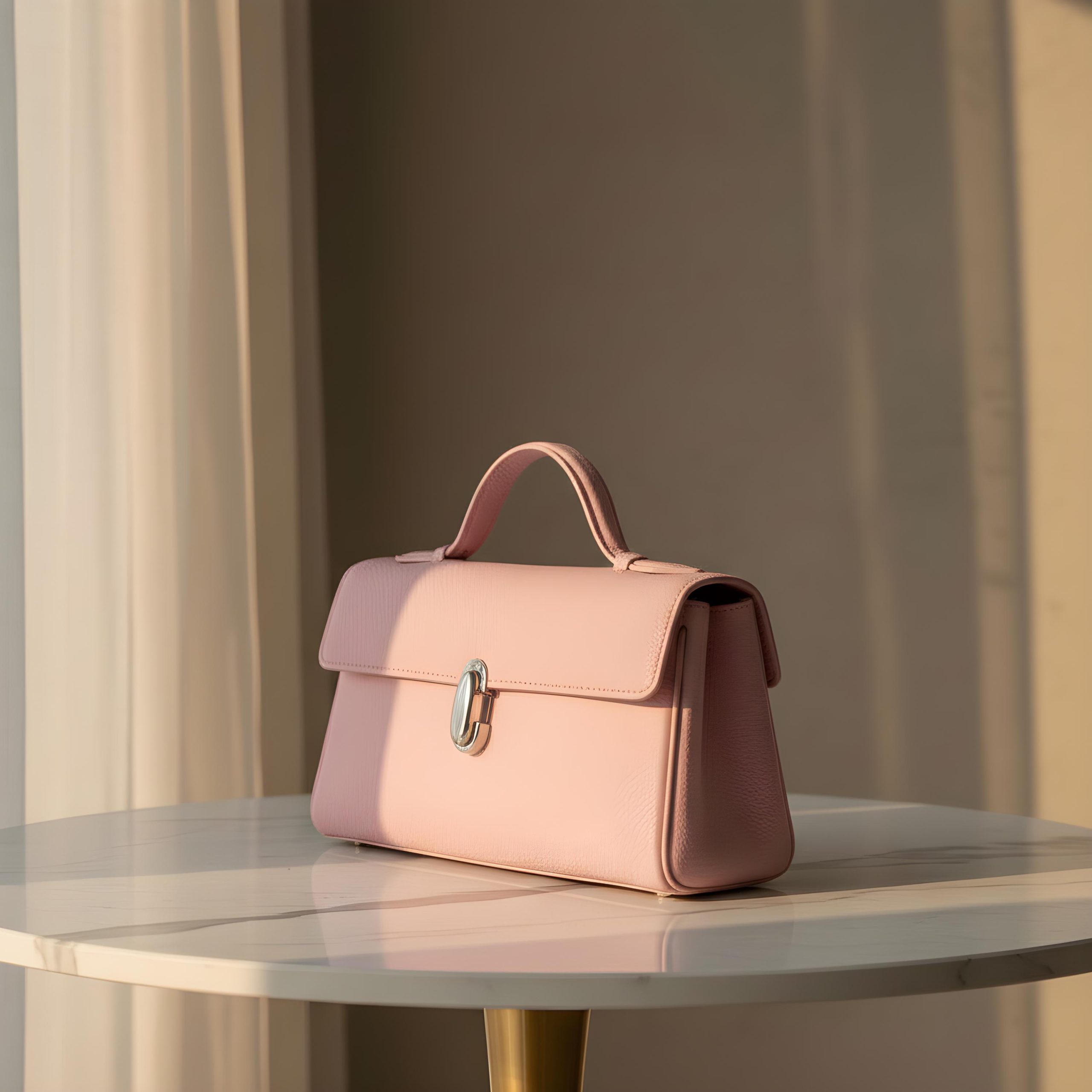 Elegant PU Leather Top Handle Satchel Bag