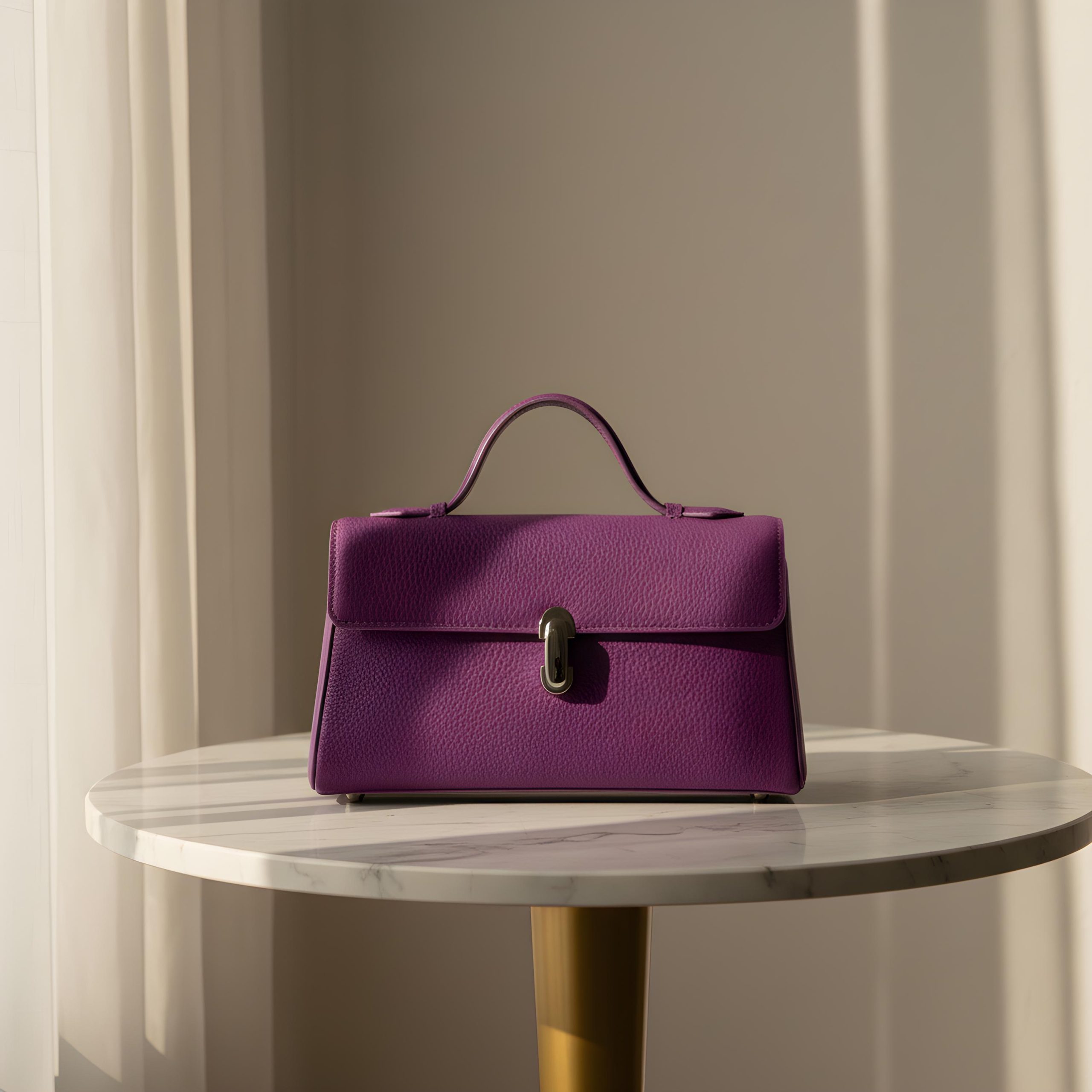 Elegant PU Leather Top Handle Satchel Bag - Image 3