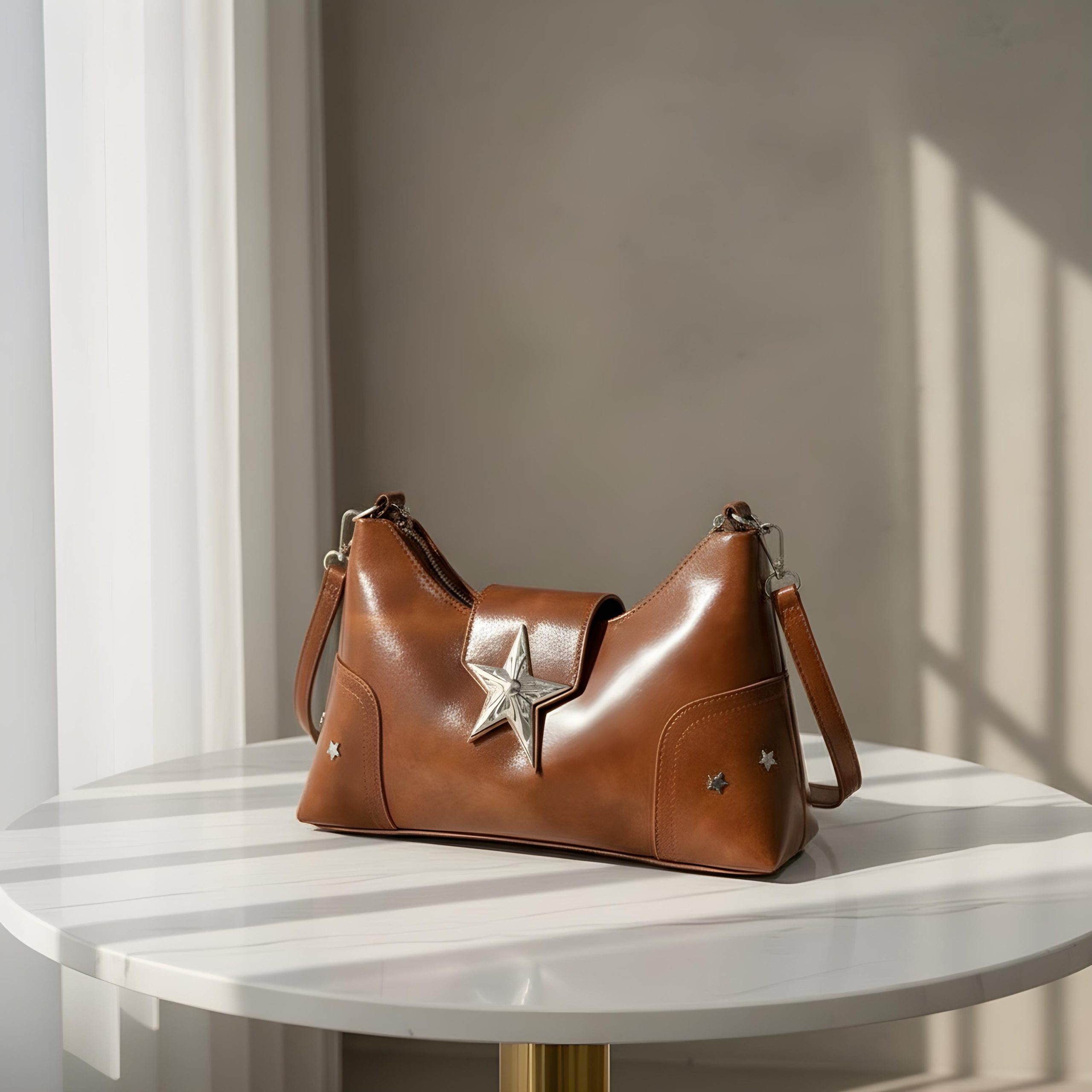 Fashion Star Buckle PU Leather Shoulder Bag