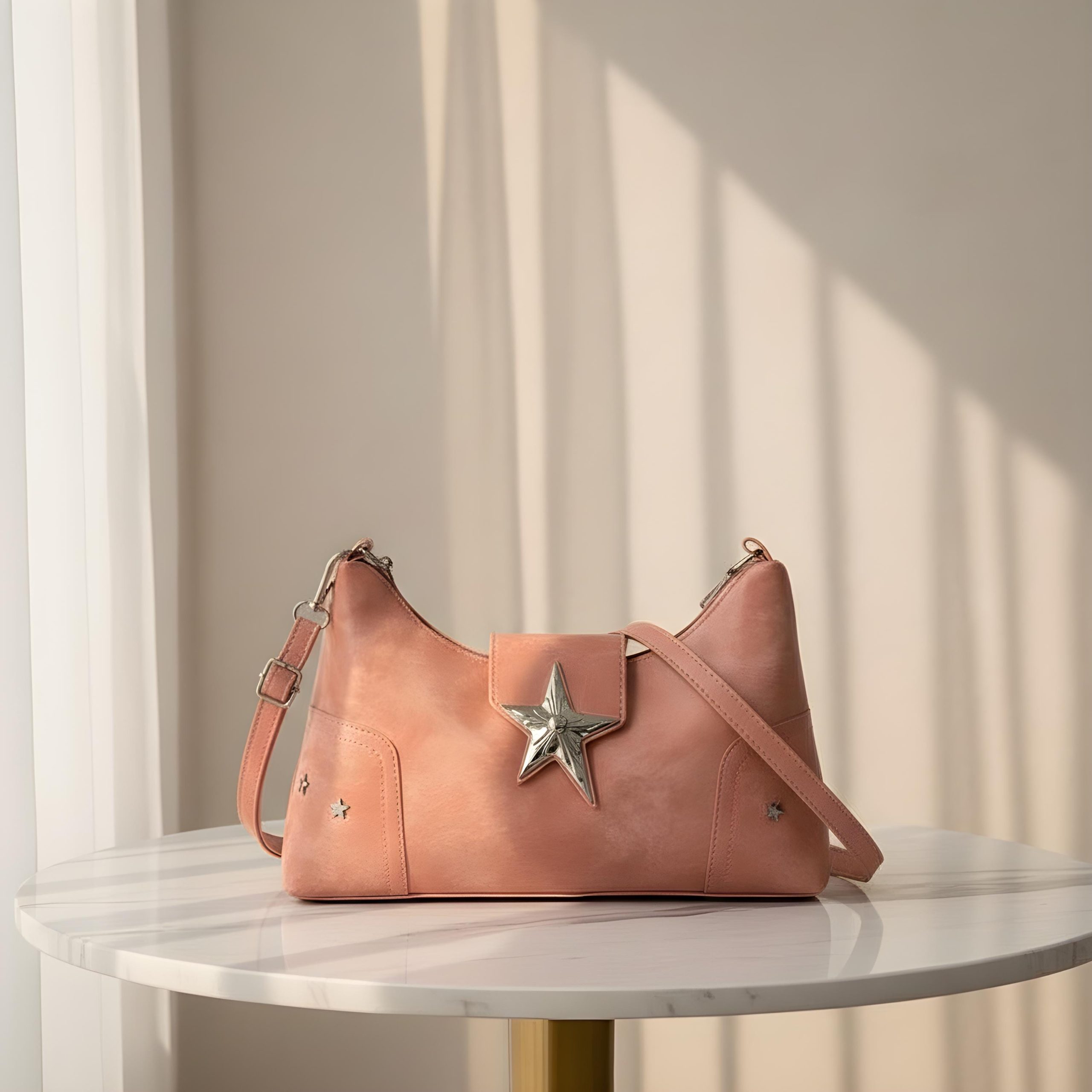 Fashion Star Buckle PU Leather Shoulder Bag - Image 3