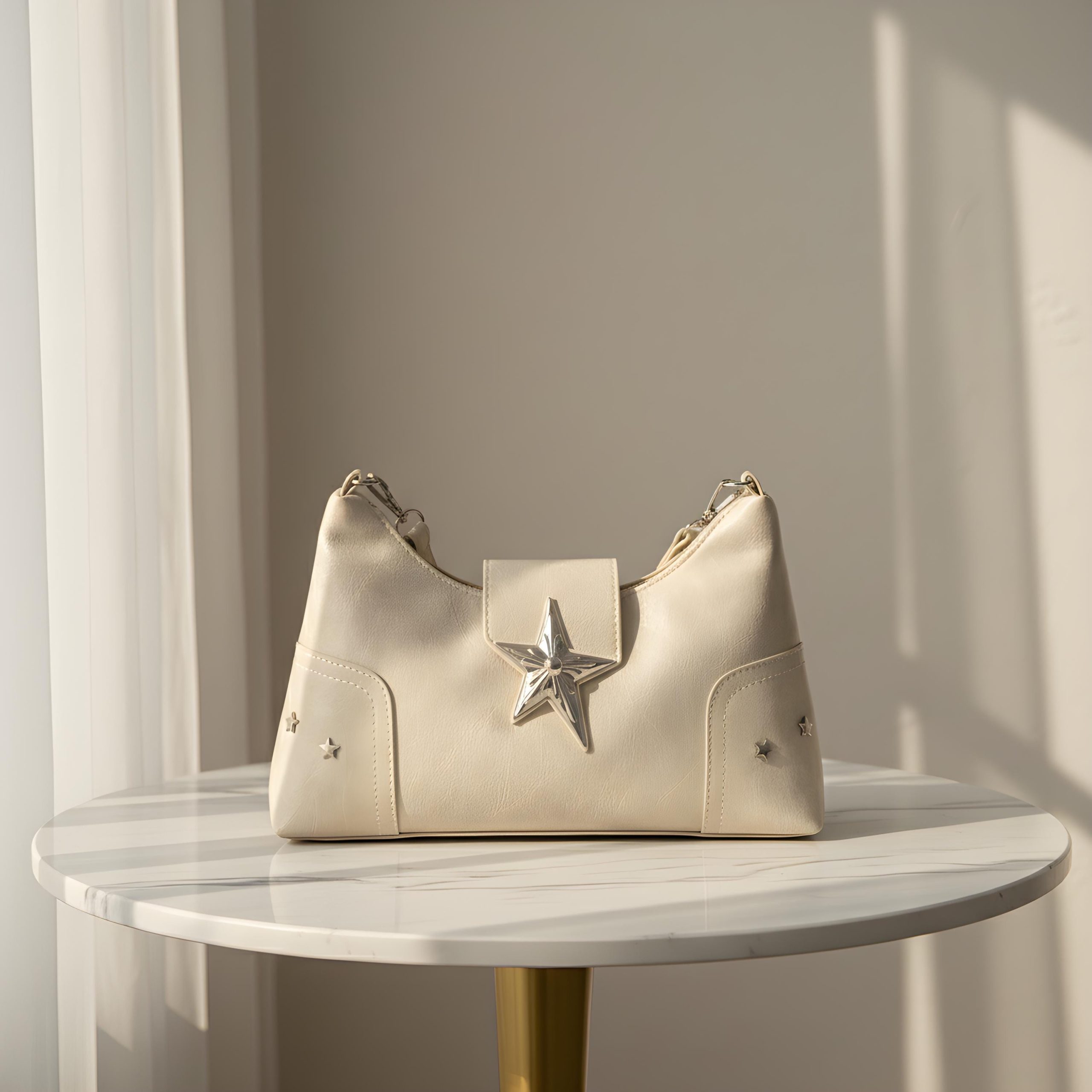 Fashion Star Buckle PU Leather Shoulder Bag - Image 5