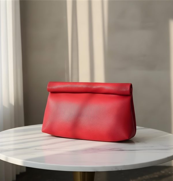 Elegant Foldover PU Leather Clutch Bag