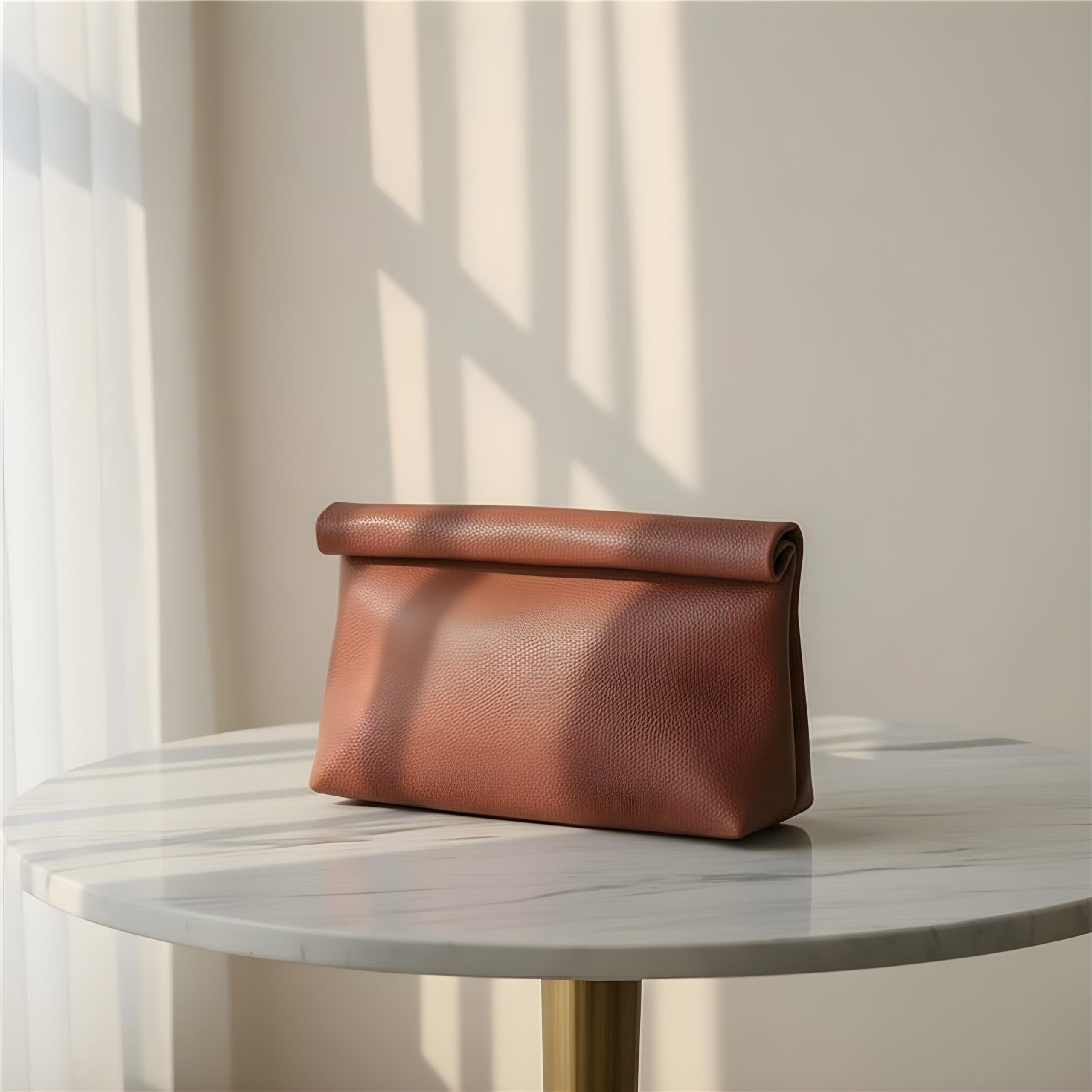 Elegant Foldover PU Leather Clutch Bag - Image 3