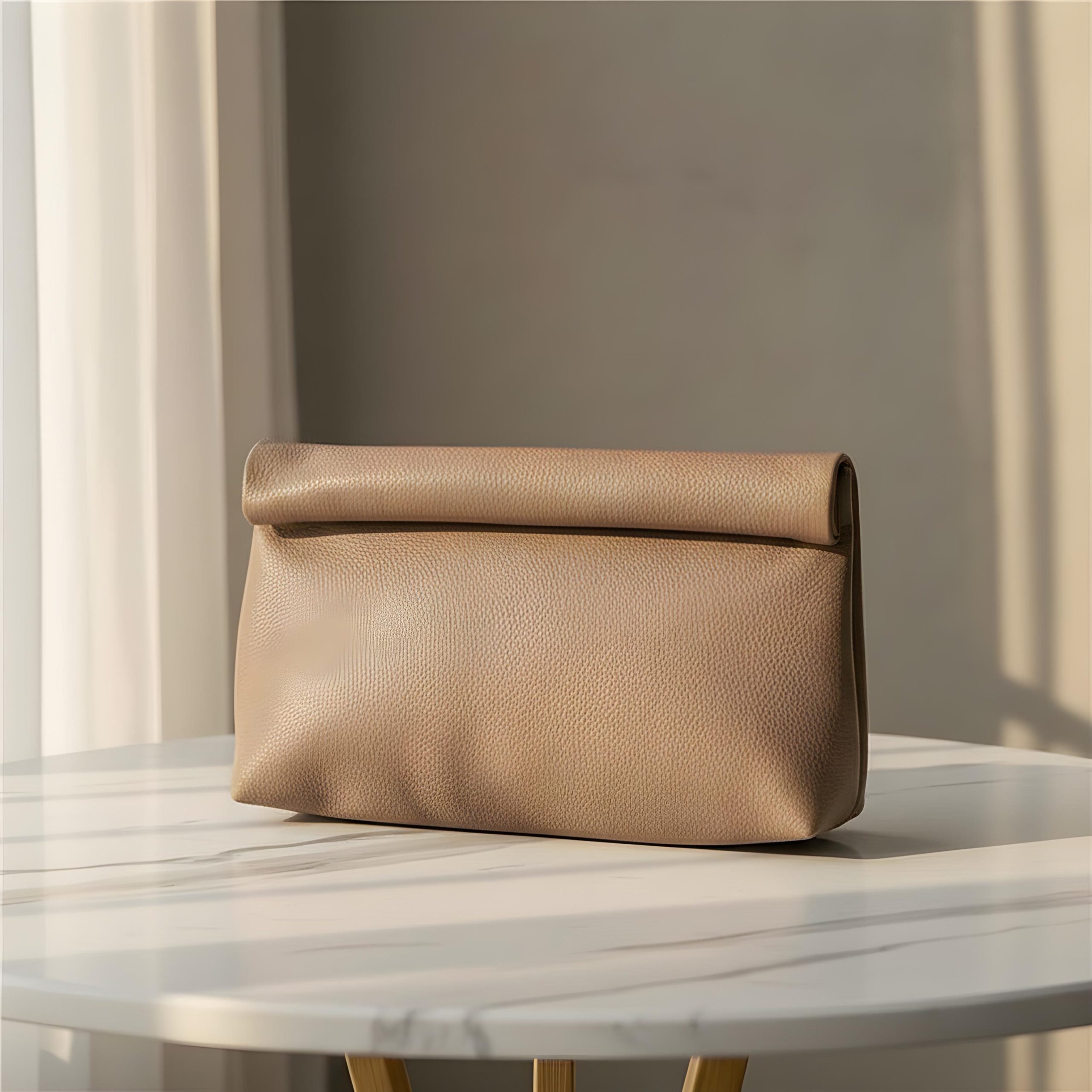Elegant Foldover PU Leather Clutch Bag - Image 4